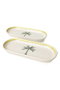 Hermia Set de Platos de Cerámica Blanco, Verde y Amarillo (2 Piezas) de 26 x 12 cm